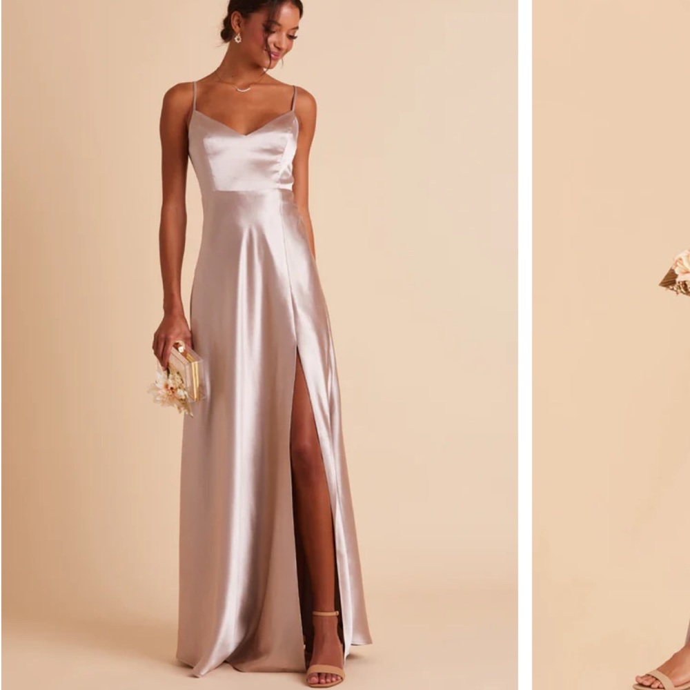 Taupe Satin Birdy Grey Bridesmaid Dress